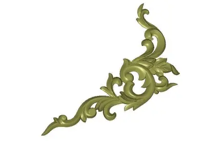 Classic frame of luxurious gold interior inlaid gold leaf CNC 3D model