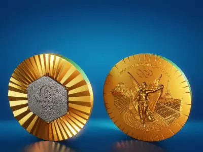Paris 2024 Olympic Medal 3D print model