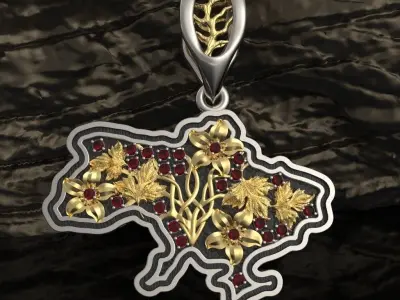 Ukraine trident Pendant 3D print model