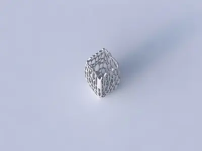 Vase rectangle with cracked organic lattice  3D print model