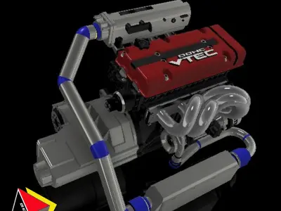 1 24 Scale Engine H22 3D print model