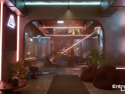 Cyberpunk Apartment  Low-poly 3D model