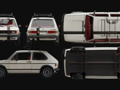1984 VW Mk1 Rabbit GTi  Low-poly 3D model