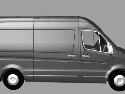 MERCEDES Sprinter Cargo Van Minibus Low-poly 3D model