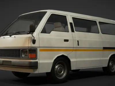 toyota hiace van Low-poly 3D model