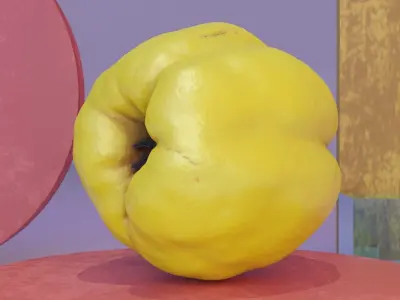 Quince fruit 04 high-poly 3D model