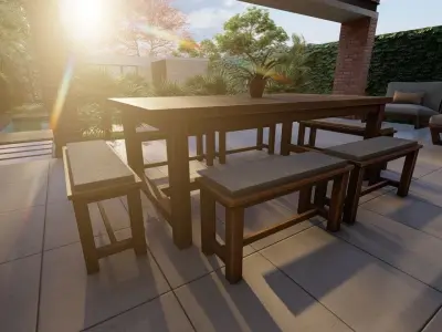 Wooden table Free 3D model