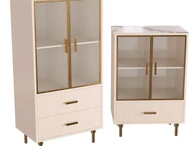 Homary-Italian Light Luxury Display Cabinet 3D model