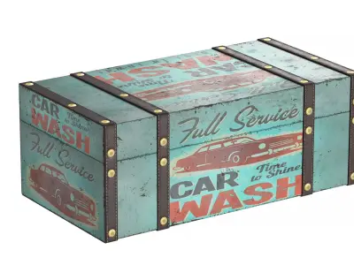 Vintage Retro Suitcase 3D model