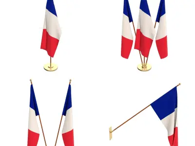France Flag Pack 3D model