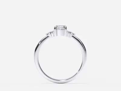 ZDR0218 diamond engagement ring gold 3D print model