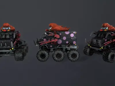 Next Generation Clown Bigfoot Car Low-poly 3D model