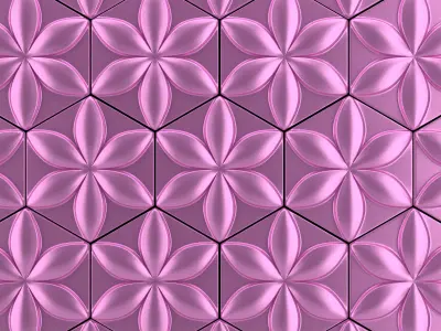 Panel3d Flower circle pattern 3D model