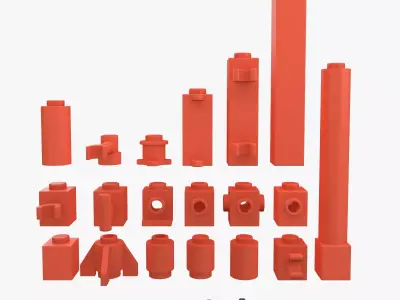 Lego Bricks 1x1 3D model