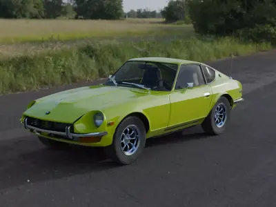 Datsun 240Z with detailed interior Low-poly 3D model