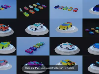 Huge Car Pack Game Asset by PollyNova