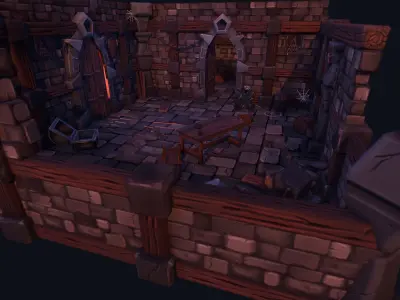 Old Dungeon Low-poly 3D model