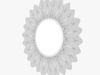 Surya helios champagne wall mirror 3D model