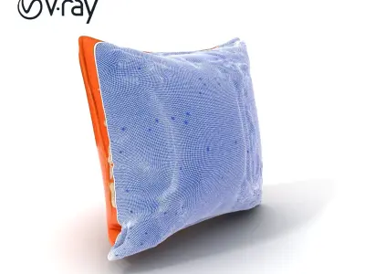 Decorative Cushion Model Pack with Elegant Embroidery Low-poly 3D model