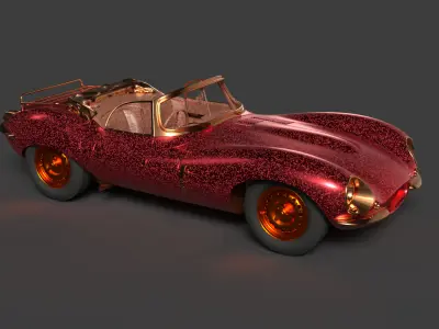 Red vintage car   3D model