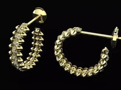 Clash  Earrings WITH THE STONES  3D PRINTING MODEL 3D print model