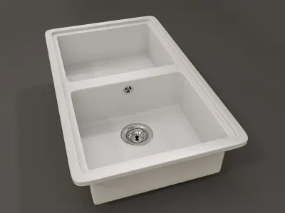 Composite White Sink 3D model