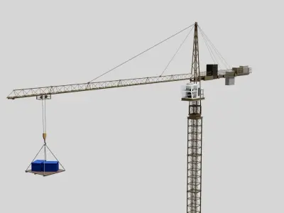 Construction Crane Mid Poly 3D model