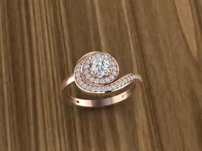 Diamond Jewelry Ring 3D print model