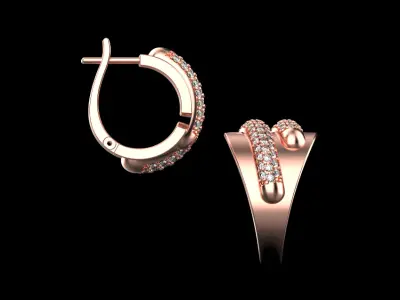 Ring and Earrings set 15143 3D print model