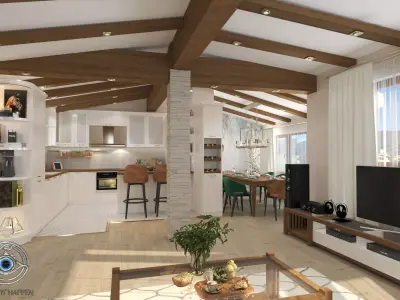 Family One-Floor House Visualization in 3Dmax by Nazar Decor 3D model