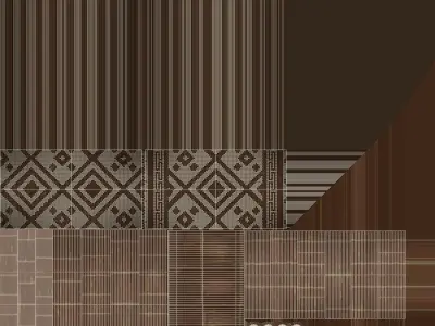 Balinese Bamboo Chair Set Natural Tropical Seating 3D model