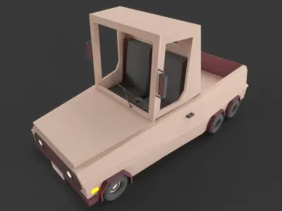 Old car Low-poly 3D model