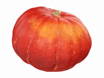 Red pumpkin Low-poly 3D model