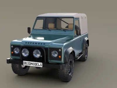 1985 Land Rover Defender 90 with interior ver 2 3D model