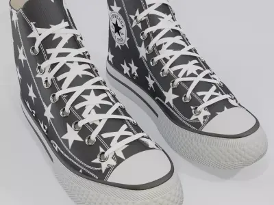 Basketball Leather Shoes Converse All star Black Stars 3D model