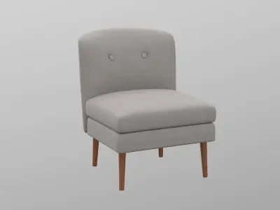 Eren Chair Ivory upholstered Low-poly 3D model