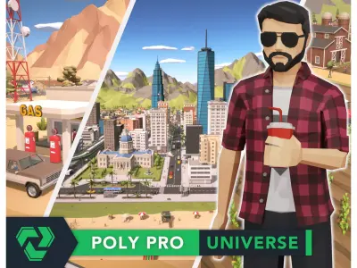 Poly Pro Universe - Low Poly City World Assets Low-poly 3D model