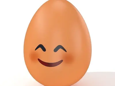 Egg Cracked Emoji N014 Low-poly 3D model
