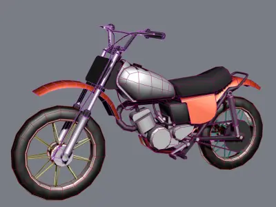Low-poly Motorbike game asset Low-poly 3D model