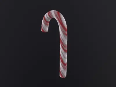 Christmas Candy Cane 3D Model Low-poly 3D model