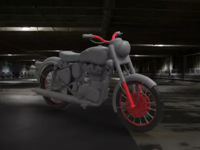 Motorcycle simple Low-poly 3D model