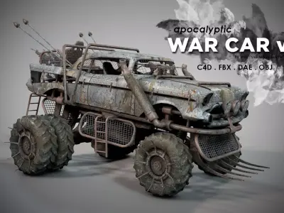 Apocalyptic War Cars v1 3D model