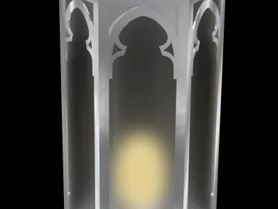 Gothic ceiling hung light fixture decorative light 3D model