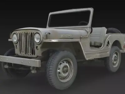 old rugged jeep 3D model