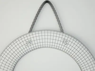 Round Wood And Jute Mirror by ZARA HOME 3D model