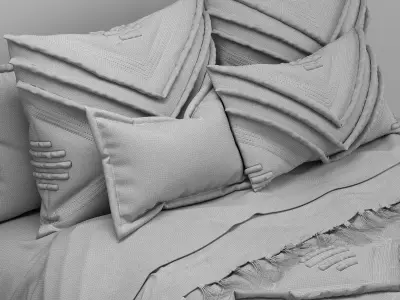 Bed linen set 3D model