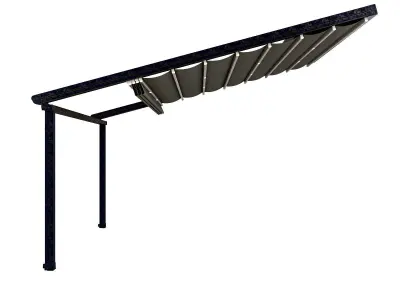 Motorized Pergola 5 damaged painted steel 3D model