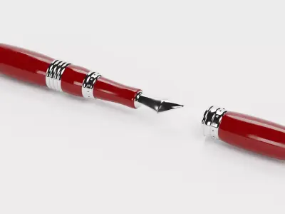 Luxury Fountain Pen V2 Low-poly 3D model