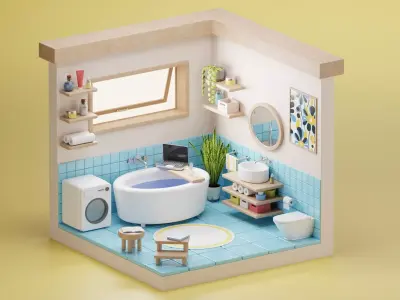 Bathroom isometric 3D model