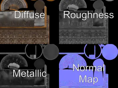 Medieval Ornate Goblet model pack Low-poly 3D model